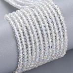 Electroplate Glass Beads Strands, AB Color Plated, Faceted, Rondelle, Clear AB, 2x1.5mm, Hole: 0.6mm, about 208~220pcs/Strand, 34~36cm(X-EGLA-F149-AB-01)