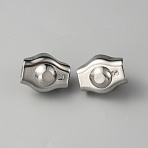 304 Stainless Steel Single Bolt Wire Rope Clips, Cable Clamp, Stainless Steel Color, 15x17.5x5.5mm(FIND-WH0110-498)