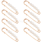 10Pcs Zinc Alloy Adjustable Jean Paper Clip, with Plastic Beads, Waist Tightener, Sewing Fasteners for Garment Accessories, Light Gold, 63.5x16x7.5mm(FIND-LP0001-61)