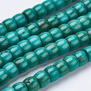 Natural Magnesite Beads Strands, Dyed, Rondelle, Green, 12x9mm, Hole: 1mm, about 45pcs/strand, 15.7 inch(TURQ-K003-04)
