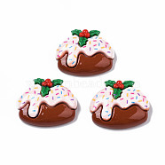 Christmas Theme Opaque Resin Decoden Cabochons, Cake, Saddle Brown, 22x27x8mm(CRES-N021-119)