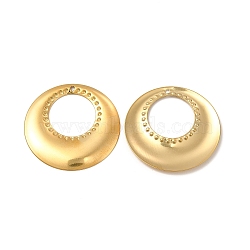 Ion Plating(IP) 304 Stainless Steel Pendants, Donut Charm, Real 18K Gold Plated, 32x22x2mm, Hole: 1.4mm(STAS-A070-42G)