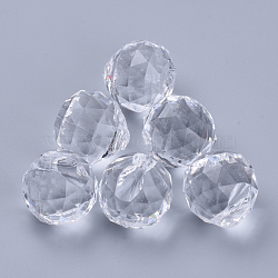 Transparent Acrylic Pendants, Faceted, Round, Clear, 24.5x23.5mm, Hole: 4mm, about 68pcs/500g(TACR-Q261-A-V01)