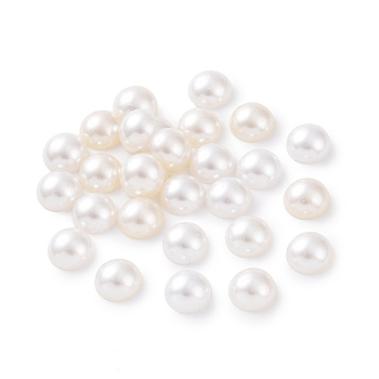 ABS Plastic Imitation Pearl Cabochons, Half Round, White, 10x4.5mm, about 1000pcs/bag