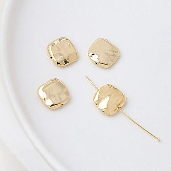 Brass Spacer Beads, Golden, Square, 12x12mm, Hole: 2mm