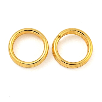 Brass Split Rings, Double Loops Jump Rings, Real 18K Gold Plated, 6x2mm, Inner Diameter: 5mm, Single Wire: 0.7mm, 170pcs/20g