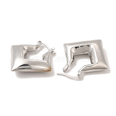 Rack Plating Brass Rhombus Hoop Earrings for Women(EJEW-G342-01P)-2