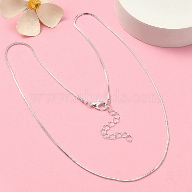 Brass Square Snake Chain Necklace for Men Women(MAK-YW0001-10)-5