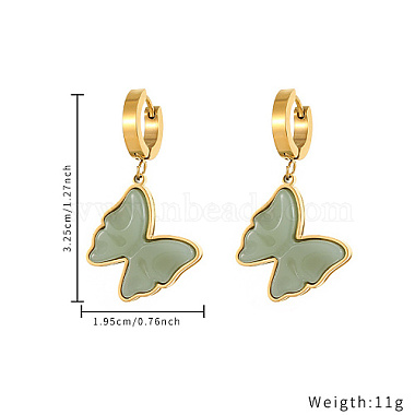 Titanium Steel Dangle Hoop Earring(OS9134-2)-4