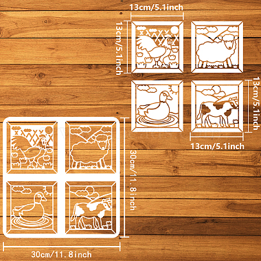PET Hollow Out Drawing Painting Stencils(DIY-WH0391-0706)-2