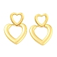 Boucles d'oreilles pendantes en forme de cœur creux en laiton plaqué en rack(EJEW-A028-04G)-1