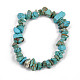 Unisex Chip Synthetic Turquoise(Dyed) Beaded Stretch Bracelets(BJEW-S143-05)-2
