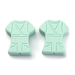 Food Grade Eco-Friendly Silicone Beads, Female nurse Clothes, Light Green, 25x22x8mm, Hole: 2.5mm(FIND-WH0125-19K)