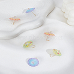 6Pcs 3 Colors Acrylic Pendants, Umbrella, with Brass Finding, Mixed Color, 21.5x22mm, Hole: 2mm, 2pcs/color(OACR-LP0001-07)