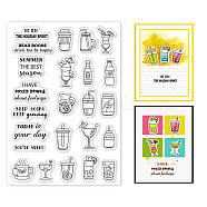 PVC Plastic Stamps, for DIY Scrapbooking, Photo Album Decorative, Cards Making, Stamp Sheets, Drink Pattern, 16x11x0.3cm(DIY-WH0167-57-0229)
