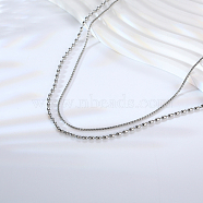 Stylish Stainless Steel Double Layered Pearl Necklace for Daily Wear.(SQ0252-2)