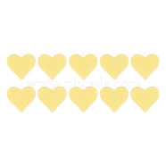 Silicone Beads, DIY Nursing Necklaces Making, Heart, Yellow, 14x14mm, 10pcs/bag(PW-WG22309-07)