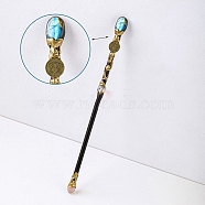 Natural Labradorite Twelve Constellation Magic Wand, Cosplay Magic Wand, for Witches and Wizards, Cancer, 300mm(PW-WG31255-06)