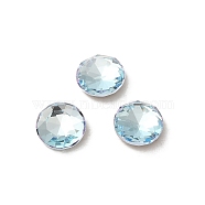 Glass Rhinestone Cabochons, Point Back & Back Plated, Faceted, Flat Round, Light Azore, 6x2.7mm(RGLA-P037-10A-D202)