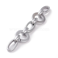 Handmade Opaque Spray Painted Acrylic Link Chains, with Spray Painted CCB Plastic Quick Link Connector, Silver, 31.5x4.5mm, 23x16x9mm, 35x19x6mm,  39.37 inch(1m)/strand(AJEW-JB00869-01)