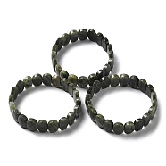 Natural Xinyi Jade/Chinese Southern Jade Beaded Stretch Bracelet, Gemstone Jewelry for Women, Oval, Inner Diameter: 2-1/8 inch(5.4~5.5cm)(G-E010-01-03)