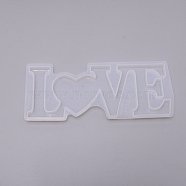 Valentine's Day Word Love Silicone Molds, Resin Casting Molds, For UV Resin, Epoxy Resin Craft Making, White, 88x212x13mm, Inner Diameter: 78x202mm(DIY-WH0183-33)