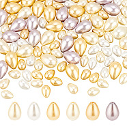 124Pcs 6 Styles Glass Imitation Pearl Beads, Teardrop, Mixed Color, 8~13x6~9mm, Hole: 0.7~0.8mm, 124pcs/box(GLAA-AR0001-65)