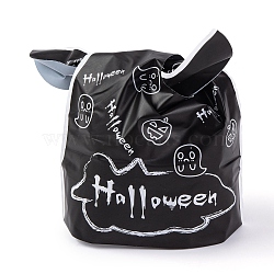 100Pcs Rabbit Shaped Halloween Candy Plastic Bags, Word Halloween Printed Candy Gift Bags, Black, 21.5~22.5x13.6x0.01cm(ABAG-U001-02L)