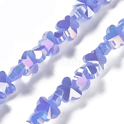 Electroplate Butterfly Glass Beads Strands, Faceted, AB Color Plated, Medium Slate Blue, 8x10x5.5mm, Hole: 1.2mm, about 100pcs/strand, 29.13''(74cm)(EGLA-A036-08A-AB05)