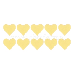 Silicone Beads, DIY Nursing Necklaces Making, Heart, Yellow, 14x14mm, 10pcs/bag(PW-WG22309-07)