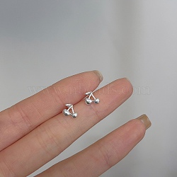 Alloy Earrings for Women, with 925 Sterling Silver Pin, Cherry, 10mm(FS-WG98937-65)