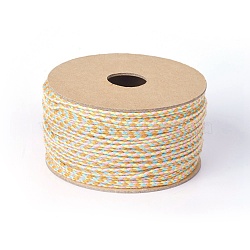 Macrame Cotton Cord, Braided Rope, for Wall Hanging, Crafts, Gift Wrapping, Colorful, 2mm, about 21.87 yards(20m)/roll(OCOR-F010-C04)