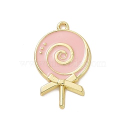 Christmas Theme Rack Plating Alloy Enamel Pendants, Candy Charms, Light Gold, 27.5x17x2mm, Hole: 1.7mm(PALLOY-O109-30LG)