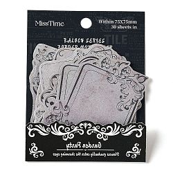 30 Sheets Baroque Vintage Pad Sticky Notes, Sticker Tabs, for Office School Reading, Silver, 49~77x66~78x0.1mm(AJEW-Q149-02B)