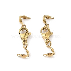 Ion Plating(IP) 304 Stainless Steel Lobster Claw Clasps, with Bead Tips, Golden, 26mm, Hole: 1mm(STAS-A097-03A-G)