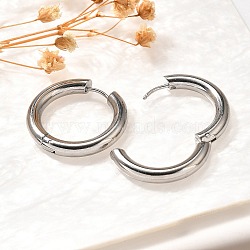 304 Stainless Steel Hoop Earrings for Women, Stainless Steel Color, 26.5x4mm(EJEW-M068-15I-P)