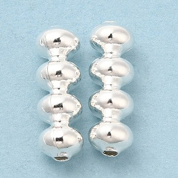 Brass Beads, Cadmium Free & Lead Free, Round Tube, 925 Sterling Silver Plated, 13x4mm, Hole: 1.2mm