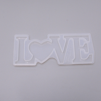 Valentine's Day Word Love Silicone Molds, Resin Casting Molds, For UV Resin, Epoxy Resin Craft Making, White, 88x212x13mm, Inner Diameter: 78x202mm