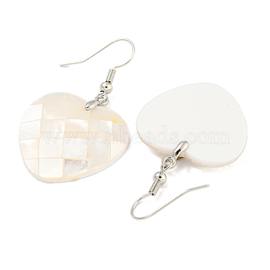 boucles d'oreilles pendantes en laiton plaqué or avec coquillage blanc naturel(EJEW-N055-52E)-2