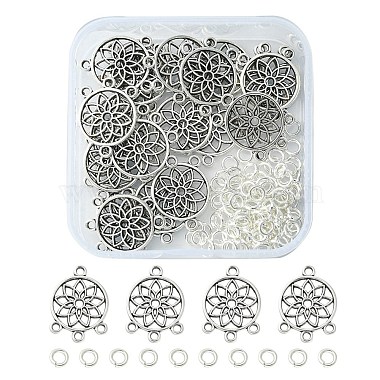 Antique Silver Flat Round Alloy Links