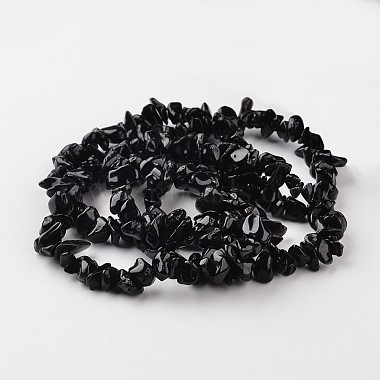 Pépites verre noir brins de perles(G-M344-14)-2