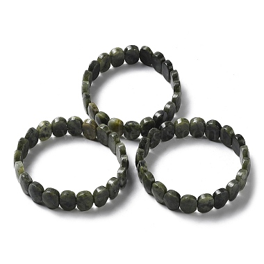 Bracelet extensible en perles de jade xinyi naturel/jade du sud chinois(G-E010-01-03)-2
