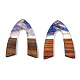 Transparent Resin & Walnut Wood Pendants(RESI-ZX017-45)-3