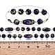 Picasso Style Handmade Brass & Glass Beaded Link Chains(CHC-Q021-07A-G)-3