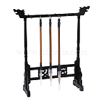 12-Pin Resin Brush Holder, Wood Pen Hanging, with Chinese Calligraphy Brushes Pen, Mixed Color, 10x34x38cm, 1set(ODIS-PH0001-71)