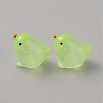 Luminous Resin Chick Display Decoration, Micro Landscape Decorations, Glow in the Dark, Green Yellow, 13~14x15~15.5x11~11.5mm(RESI-WH0038-10C)