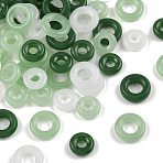 60Pcs 6 Styles Glass Pendants, Ring Charms, Mixed Color, 12~16mm, 10pcs/style(GLAA-YW0005-56)