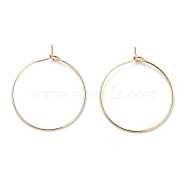 Brass Hoop Earrings Findings, Wine Glass Charms Findings, Light Gold, 30.5x25mm, Pin: 0.6mm(IFIN-R211-01KCG)