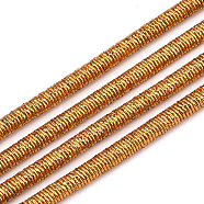 Polyester & Cotton Cords, with Iron Chain inside, Dark Orange, 4mm, about 54.68 yards(50m)/bundle(MCOR-T001-4mm-11)