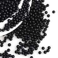 Imitation Pearl Acrylic Beads, No Hole, Round, Black, 1.5~2mm, about 10000pcs/bag(OACR-S011-2mm-Z25)